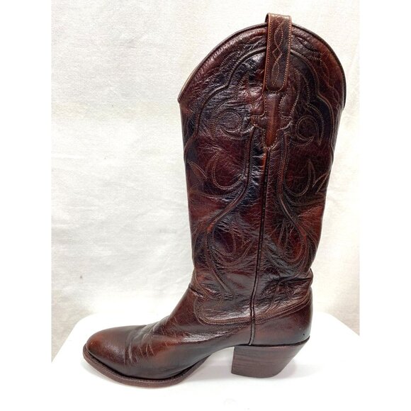 Vintage Dan Post Leather Cowboy Western Boots Womens Size 5 Country Rodeo - Picture 7 of 13